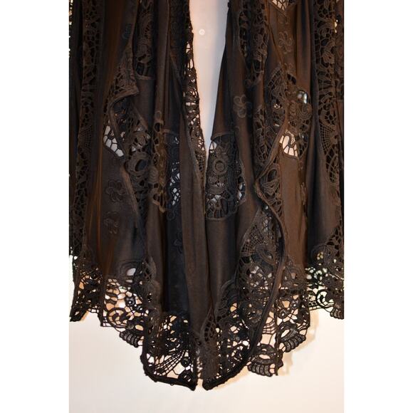 Sky XS Holu Jacket Wrap Cover Up Black Embroidered Fall Fashion - Picture 3 of 12